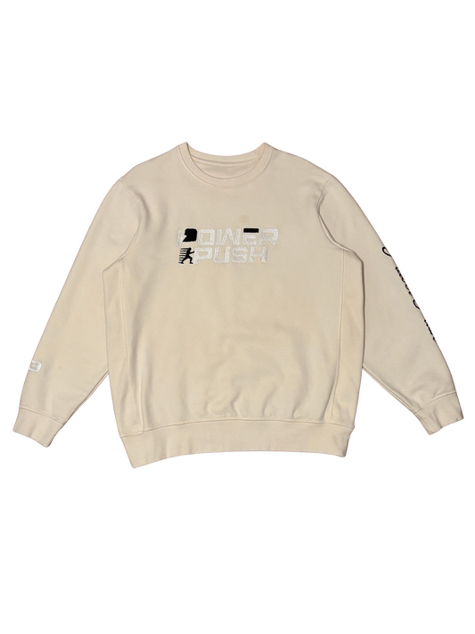 Power Push Premium Heavyweight Organic Cotton Crewneck –Luxury Streetwear Sweatshirt (Cream)
