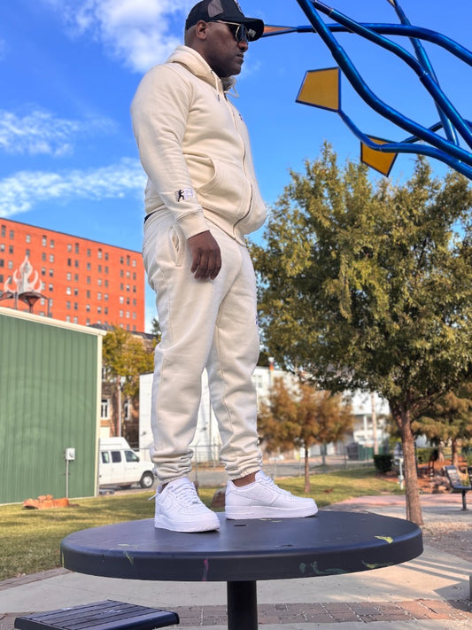 Power Push Organic Luxury Joggers (Cream)