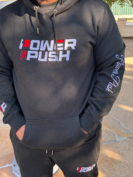 Power Push Premium Organic Cotton Luxury Hoodie (Black)